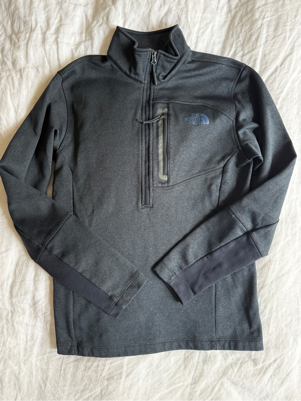 The North Face Men's Charcoal Gray/Blue Half-Zip Shirt Jacket